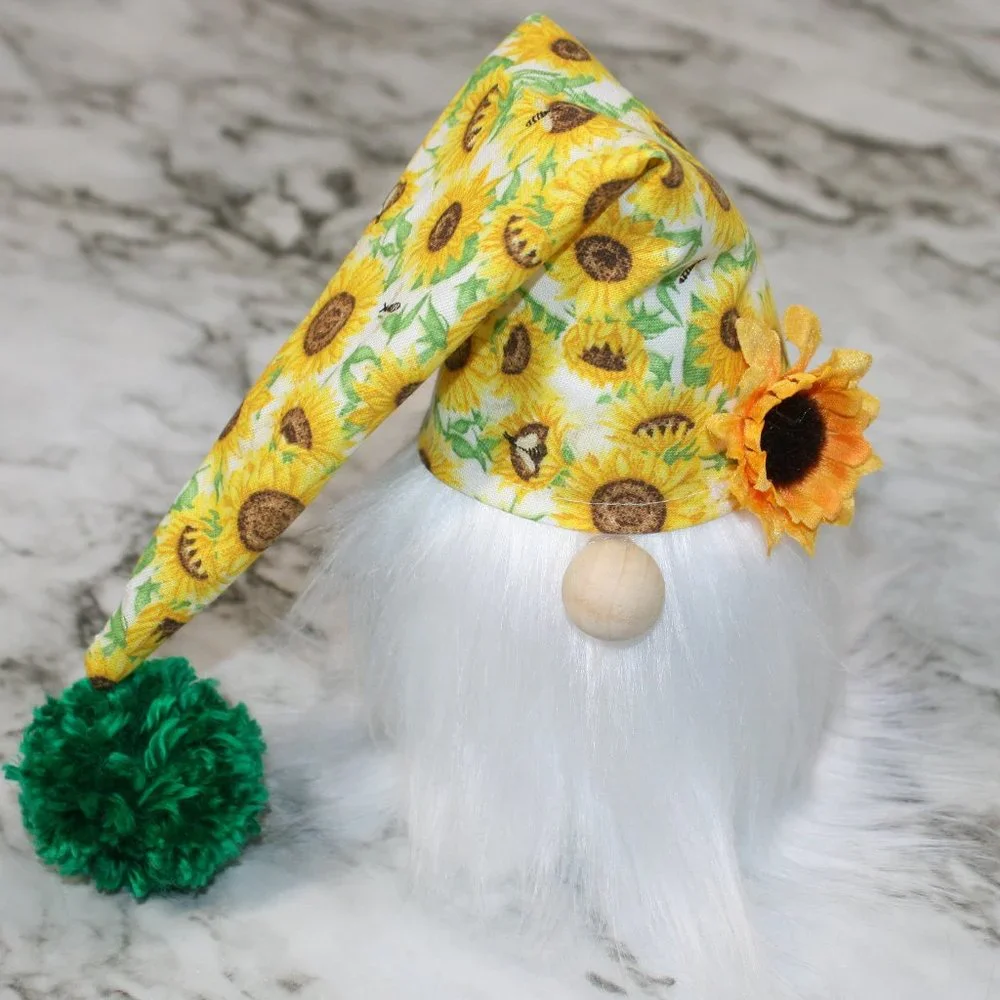 HAND CRAFTED Gnome Sunflower Summer Fall Floral Air Freshener Cover Decor Yellow